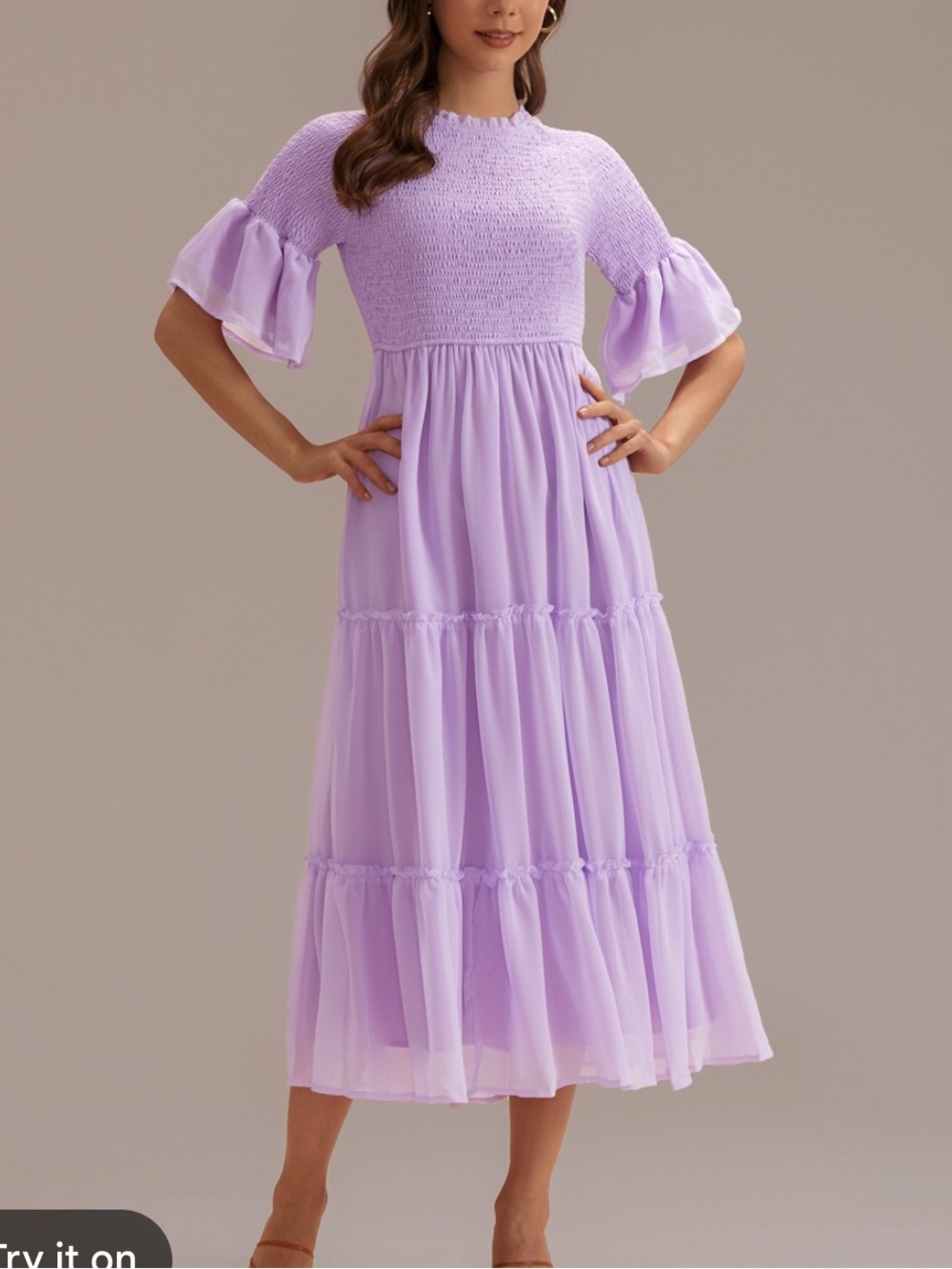 Jessakae NEW Smocked Bodice Lavender Midi Dress